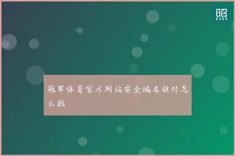冠军体育官方网站安全域名核对怎么找